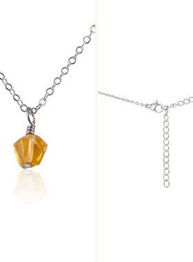 手作华丽11月生辰石黄水晶项链