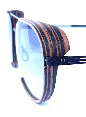 飞行员蓝色变色乌木饰边太阳眼镜