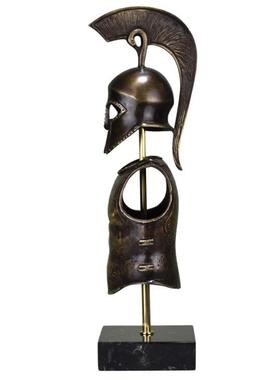 盔甲头盔真青铜雕塑雕像摆件装饰