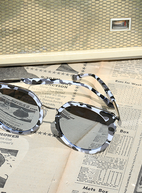 海外代购豹纹镜面防UVB太阳镜