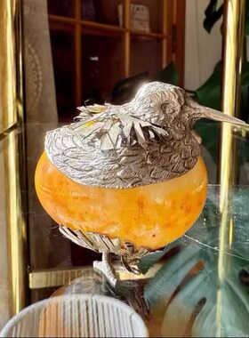 复古羽毛蛋形小鸟家居装饰摆件