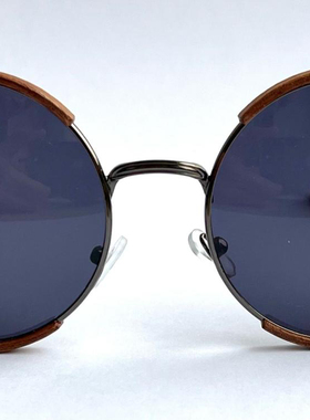 俄罗斯代购复古木制圆形太阳镜