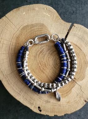 青金石登山扣叠戴手链