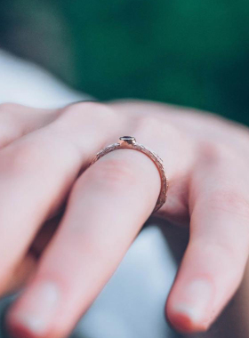 女玫瑰金复古天然石榴石戒指宝石