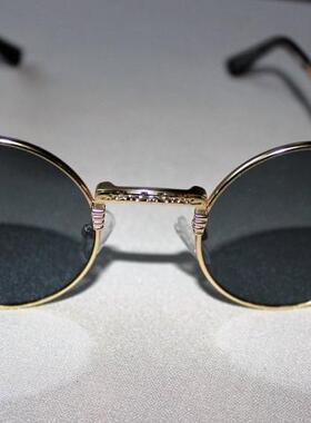 拉脱维亚古着金色镜框灰色镜片墨