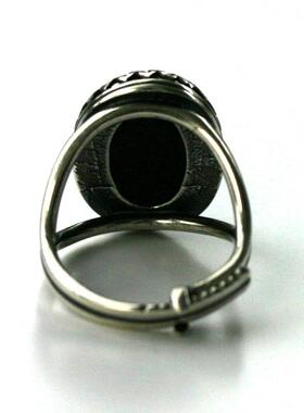 绿色玻璃蛋白石花环银色可调戒指