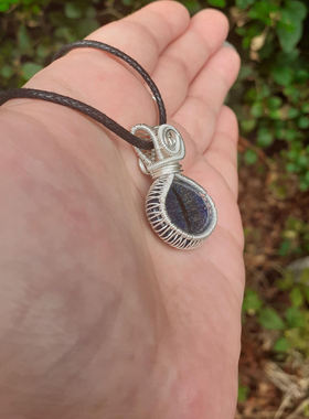 英国代购Dragon◇手作复古梦幻手工编织镀银铜丝龙眼吊坠绕丝项链