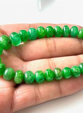 天然翡翠宝石绿色串珠女士手链