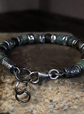 纯银复古叠戴缠绕多圈手链天然