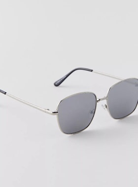 美国代购手作方形流线金属墨镜