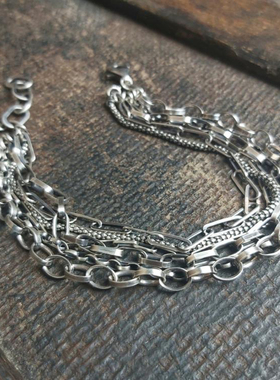 复古波西米亚氧化纯银手链