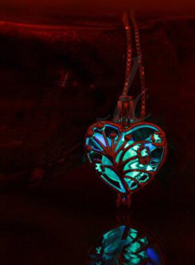 银色心形小盒纯银玻璃泡泡项链