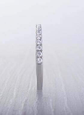 闪亮实验钻石订婚纯银白金戒指