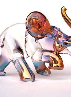 手作炫彩可爱象鼻金饰老鼠摆件