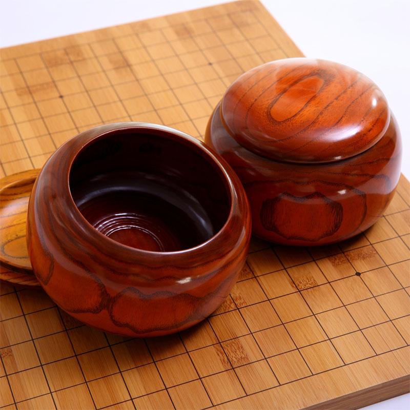 围棋比赛联赛高段棋手使用高档围棋罐礼品棋新榧棋盒全竹碳化棋盘 - 图0