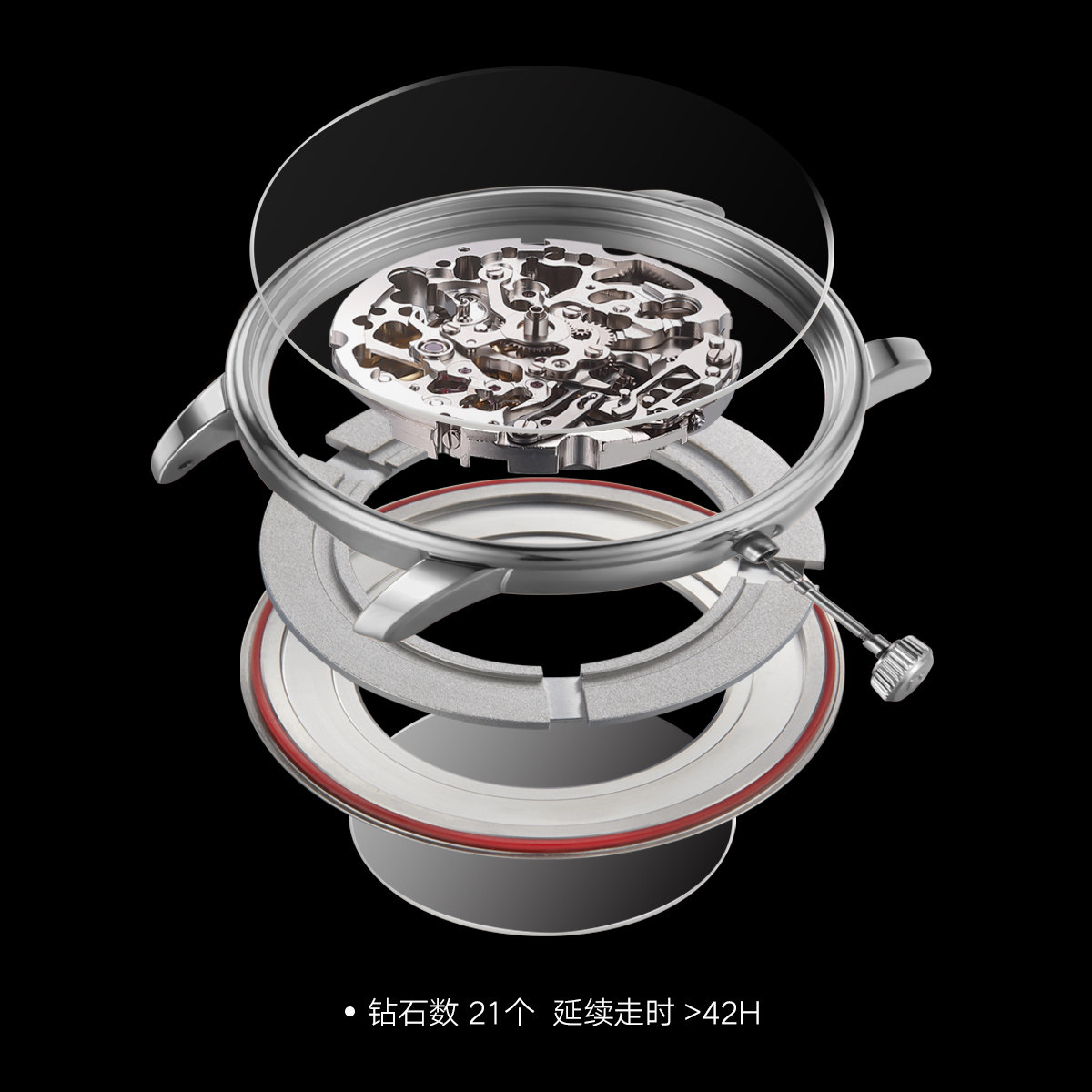 飞亚达摄影师手表男自动机械表潮流酷黑扇形镂空男表皮带腕表