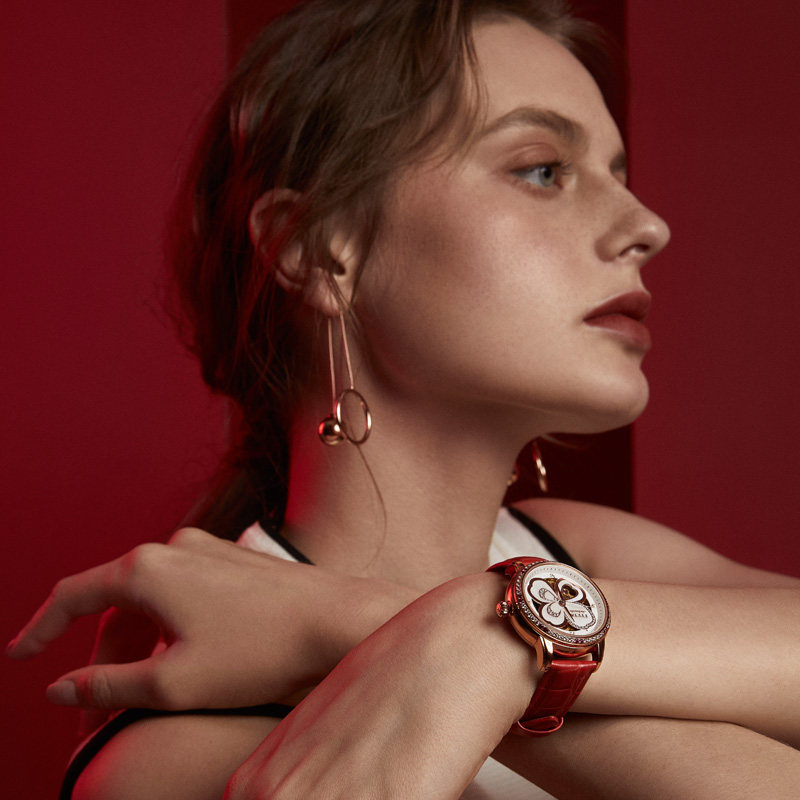 高圆圆同款飞亚达四叶草女士机械表 飞亚达国产腕表