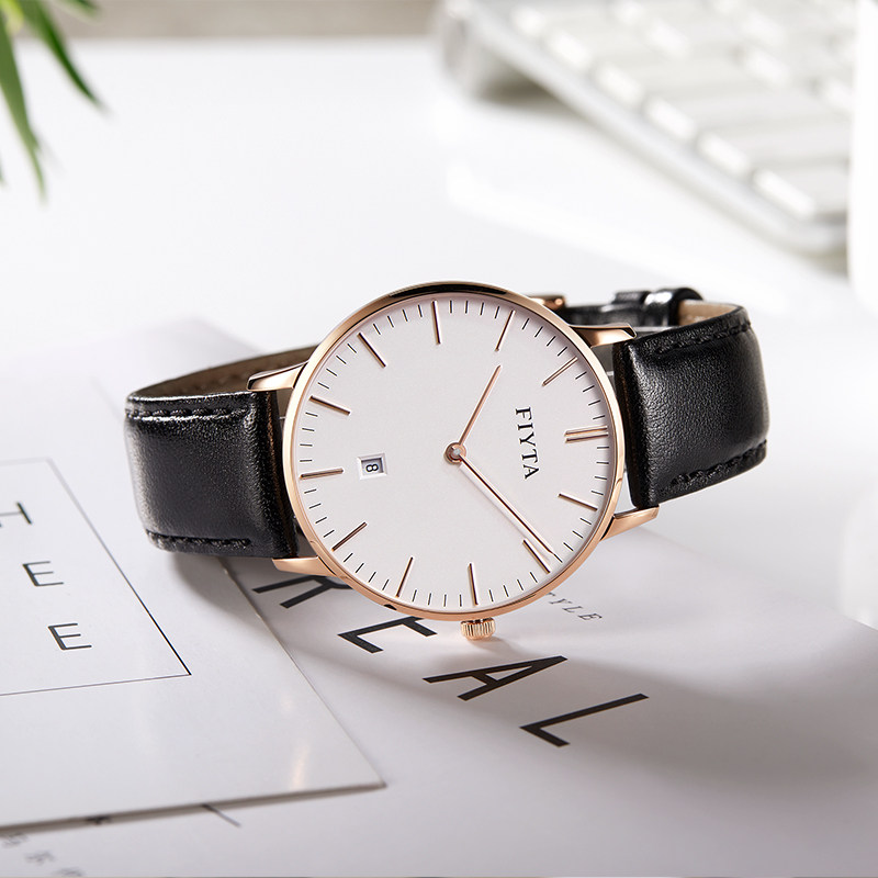 飞亚达one系列手表男皮带石英表男表学生韩版简约时尚潮男士腕表