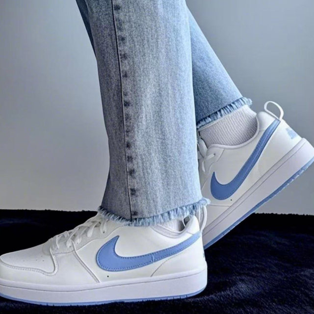 Nike white and blue Court sneakers