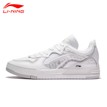 Li Ning ເກີບຜູ້ຊາຍ 2023 ລະດູໃບໄມ້ປົ່ງແລະດູໃບໄມ້ລົ່ນໃຫມ່ເກີບບາດເຈັບແລະເກີບສີຂາວເກີບກິລາຕ່ໍາເທິງສຸດ AGCR315