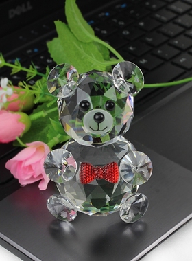 小熊水晶眼睛珠宝柜台创意摆件