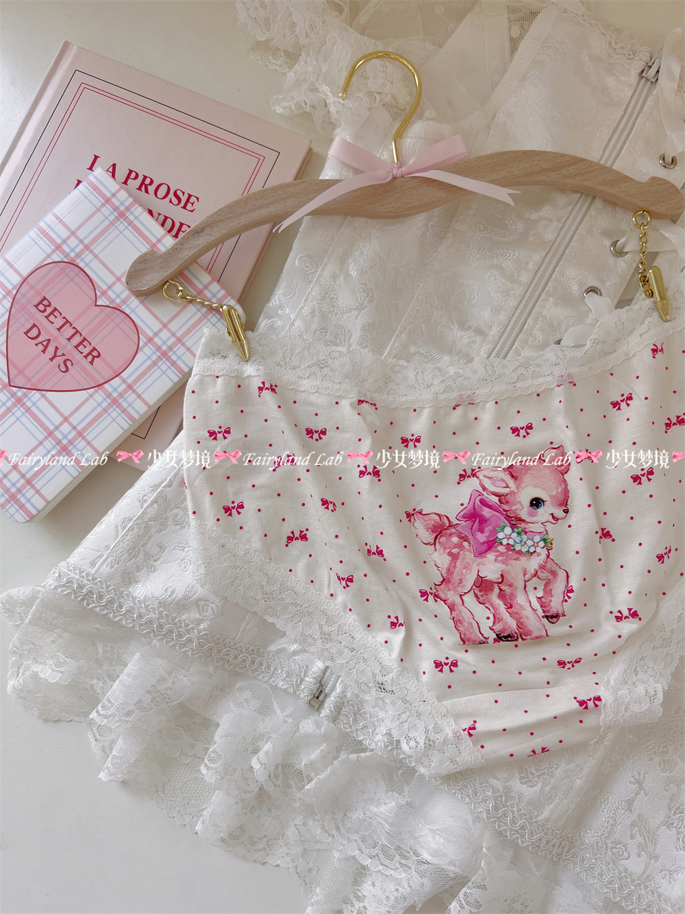 少女梦境*小猫软软*昭和复古法式甜美可爱软妹纯棉蕾丝舒适内裤 - 图2