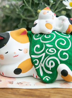 龙虎作陶土可爱小动物桌面摆设