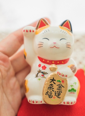 日本摆件开运招财猫办公室桌面