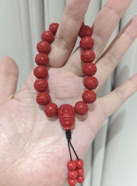 原创保真朱砂手串福禄双莲红砂手串饰品礼物本命年转运朱砂手链
