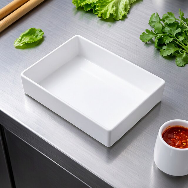 Straight side display plate duck goods presentation anti-fall cold dish plate