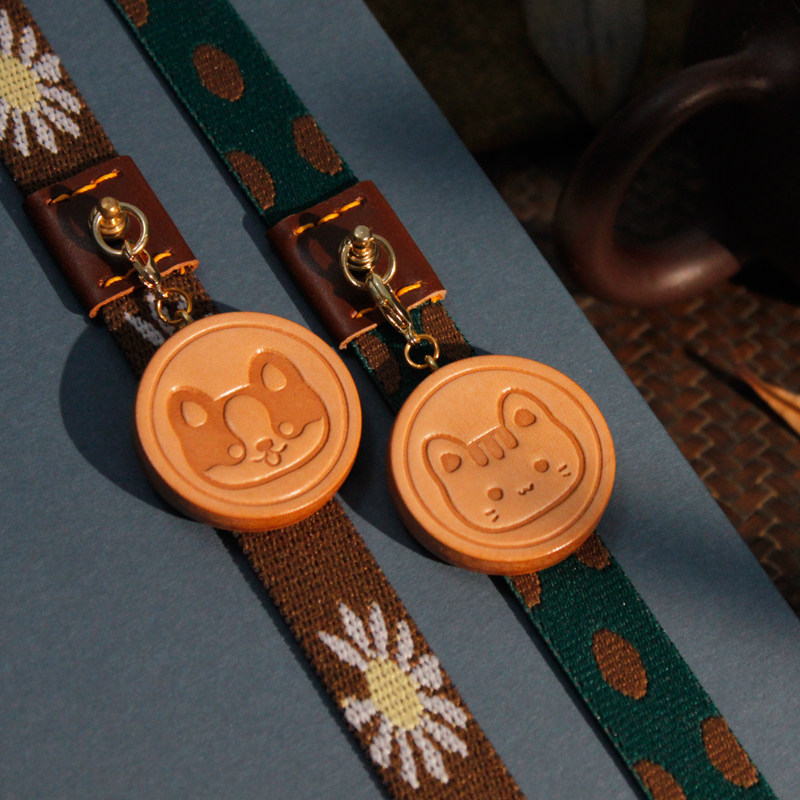 cike猫猫狗狗头层牛皮植鞣革车钥匙扣手帐手机挂饰包挂件手工制作,淘宝优惠券,粉丝福利购,淘宝优惠卷