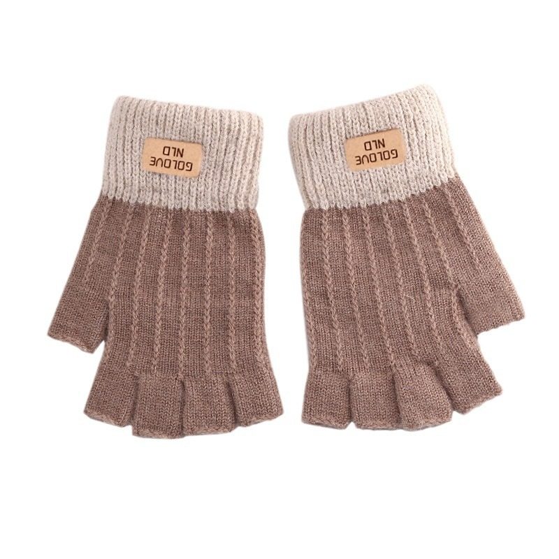 手套男女通用针织半指触屏毛线加厚加绒冬季保暖办公写字防寒,淘宝优惠券,粉丝福利购,淘宝优惠卷