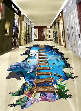 壁居逸阁商场pvc防滑3d立体地贴