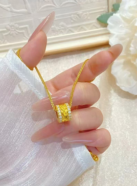 麦穗戒指时尚金包银轻奢穗穗平安镶钻满天星指环挂坠送女友锁骨链