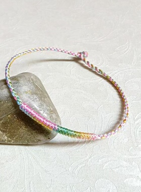 手工编制简约风1mm金丝线红绳