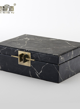 新中式风样板房收纳盒子软装饰品