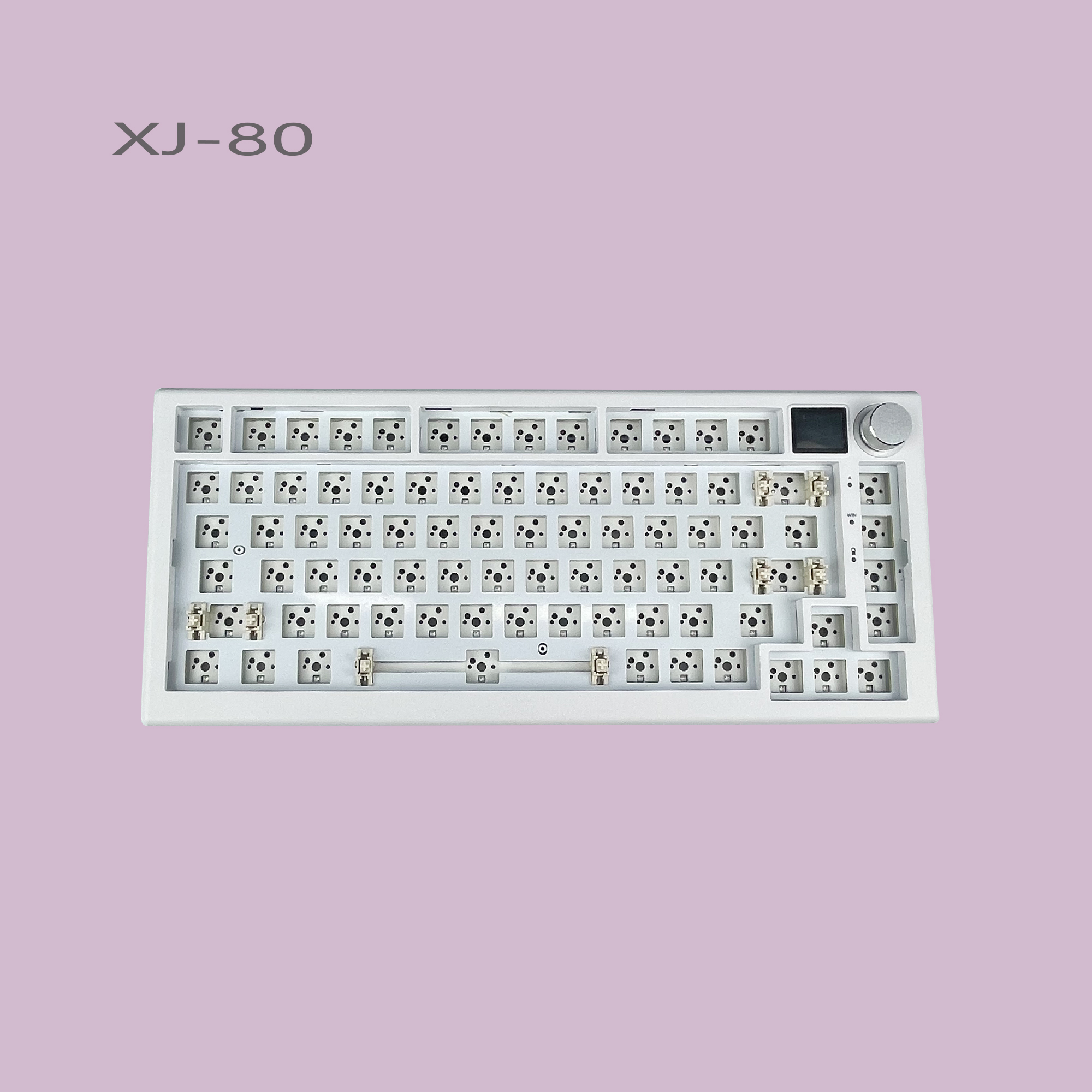 xj80三模75%配列Gasket结构RGB热插拔轴座屏幕客制化机械键盘套件 - 图2