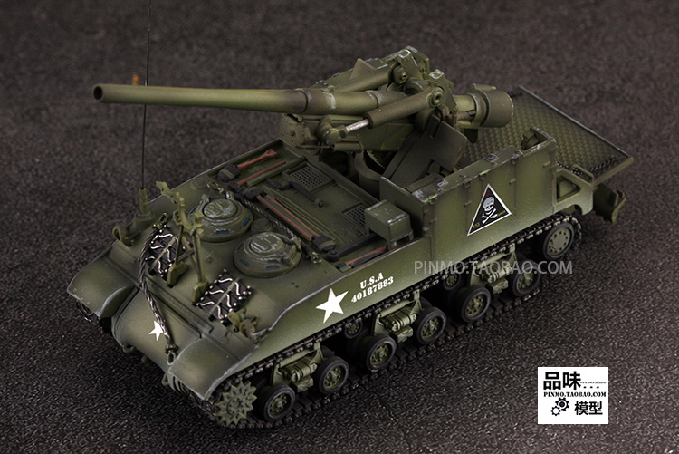 新新品 PMA 1/72 美国长脚汤姆 M40自行火炮 合金成品模型 骷髅标 - 图2