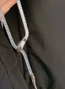 满钻闪闪发光可调节蛇骨水钻项链