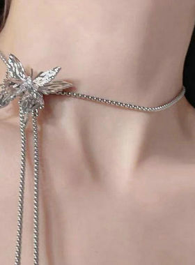 自然美感网红小众蝴蝶项链金属