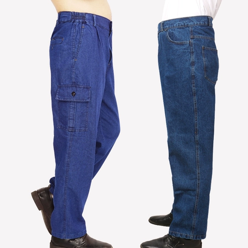 Летние джинсовые рабочие износостойкие штаны, свободный крой