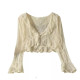 ເສື້ອຢືດສັ້ນ shawl blouse