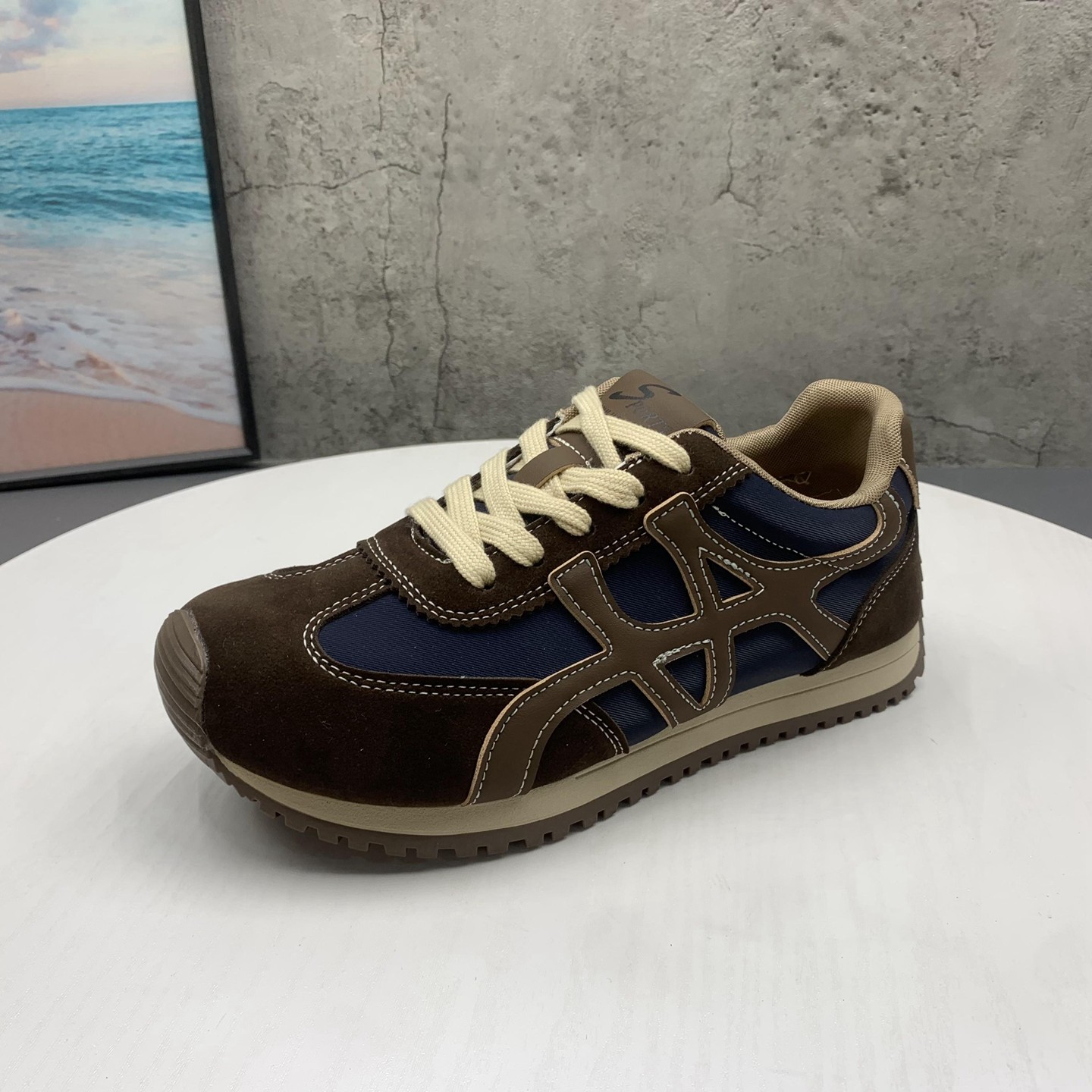 真皮红色德训鞋女2025年春秋新款美式复古阿甘鞋平底休闲鞋,淘宝优惠券,粉丝福利购,淘宝优惠卷