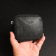 Leather double zipper storage bag short wallet as waist bag