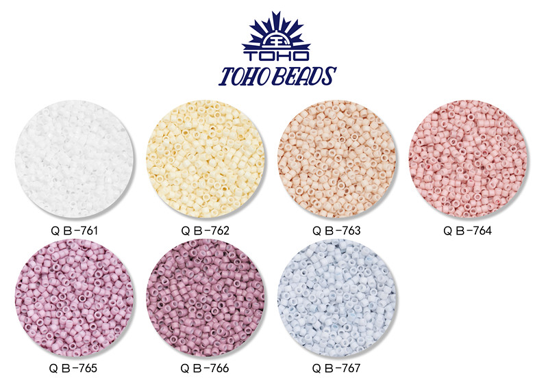 日本进口 正品 toho 东宝 2mm 实色磨砂系列Q bead 古董珠18色 - 图1