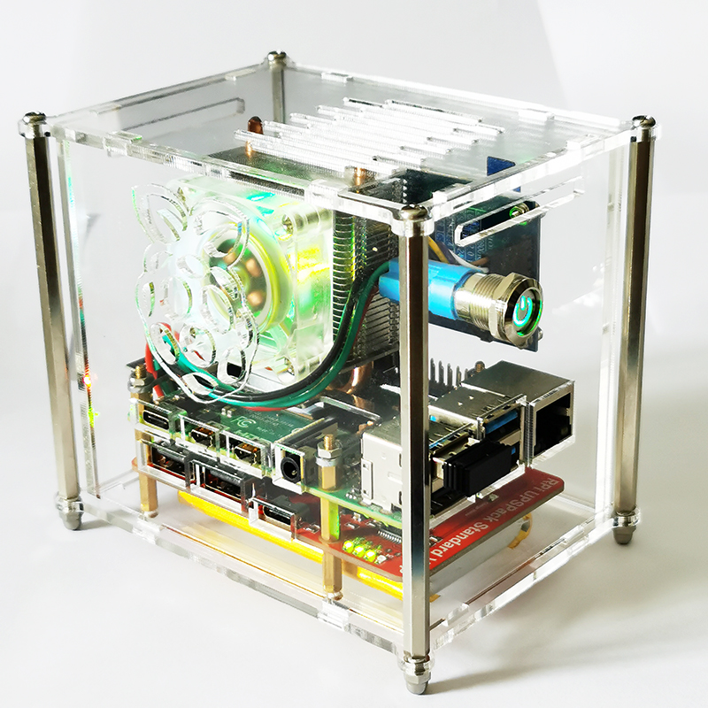 树莓派4B UPS不间断电源 亚克力外壳冰塔风扇IPS屏幕系统监控套件,淘宝优惠券,粉丝福利购,淘宝优惠卷