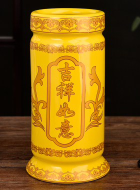 香筒陶瓷供佛用品莲花立式