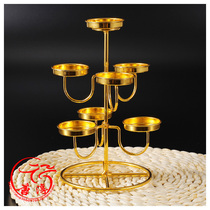Seven Star Seven Lotus Lamp Holder Candle Holder crisp Oil for the lantern Buddha Lamp Candle Holder metal Buddha golden lamp frame