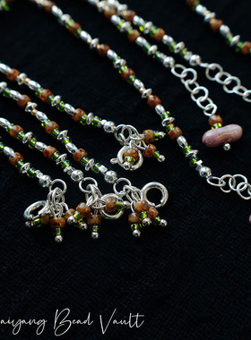 白洋珠柜 S925纯银进口米珠捷克珠毕加索手链 原创小众设计