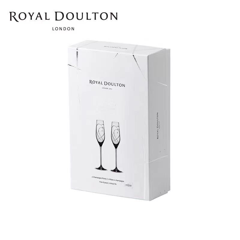 现货RoyalDoulton皇家道尔顿约定系列酒杯水晶玻璃香槟杯结婚礼盒 - 图2